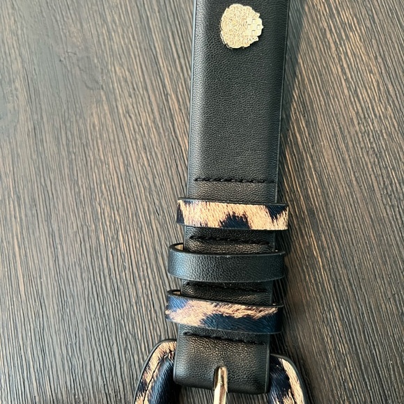 Vince Camuto Black/Leopard Belt - Picture 2 of 4